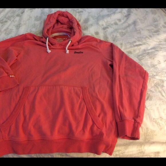 SuperDry cotton hoodie pullover w/ pockets size L - Picture 1 of 5
